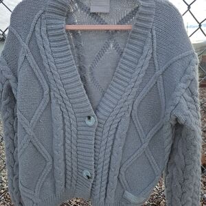 Taylor Swift The Tortured Poets Departmend  Knit Cardigan - Grey